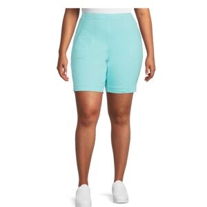 Just My Size Women’s Plus Size Aqua 2 Pocket Shorts Size 2X NEW
